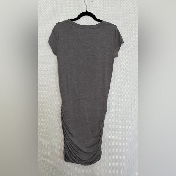 Athleta Topanga Gray Ruched Side T Shirt Dress Athleisure Casual Size S - Picture 6 of 8